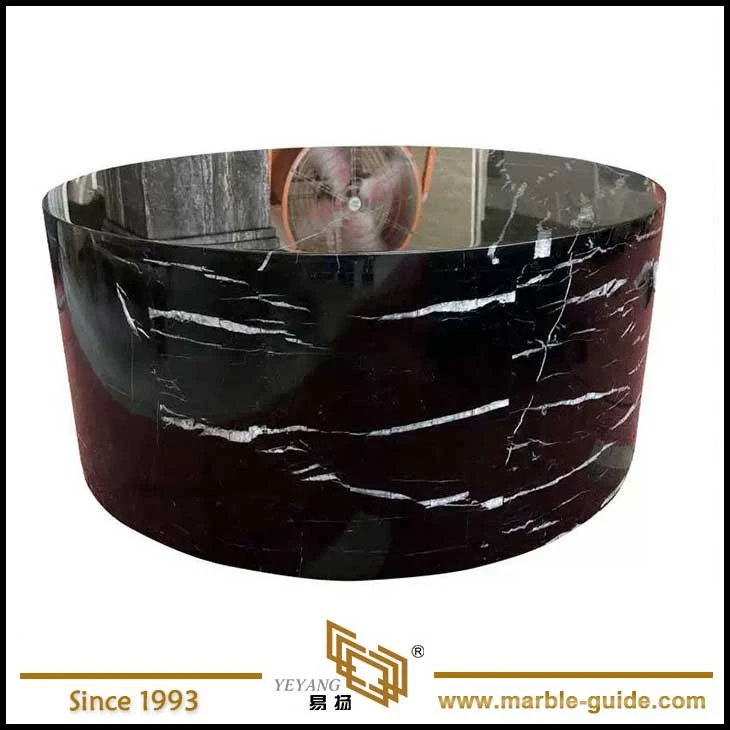 Black Marquina Marble Round Coffee Table factory