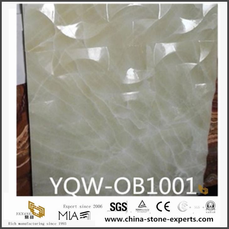Kwaliteit witte transparante ONYX Slab voor natuursteen tegel van de muur