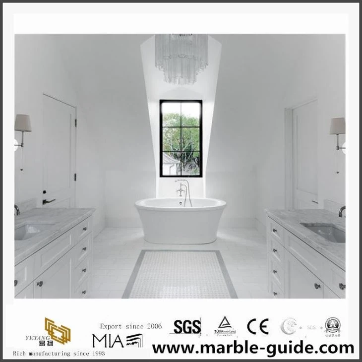 China Crystal White Marble Slab For Bathroom Countertops