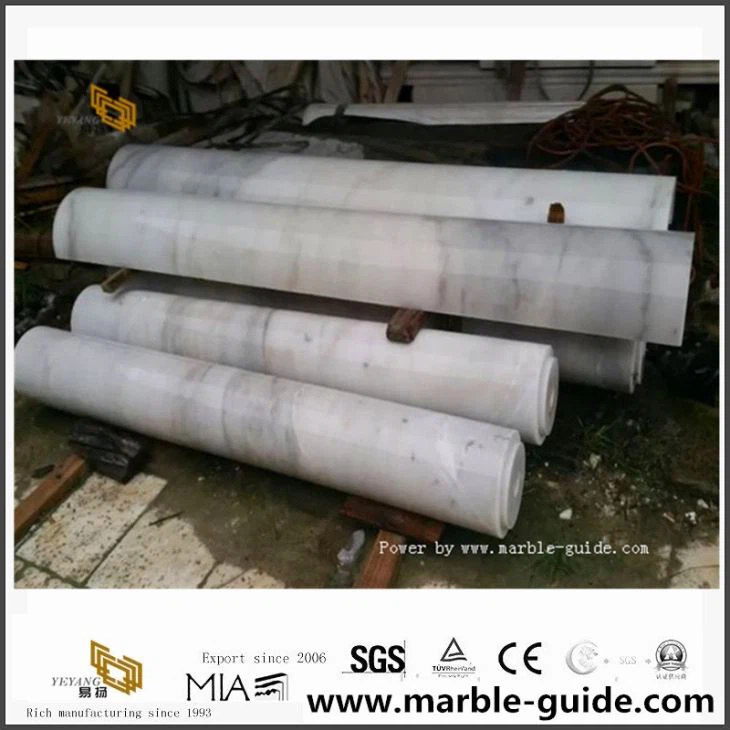 Guangxi witte marmeren kolom voor buitendecoratie vanuit China Stone Factory