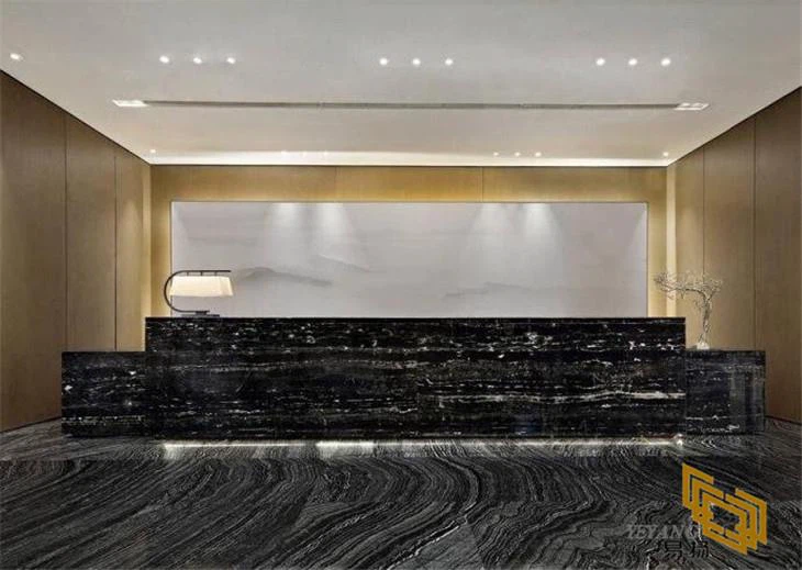 Ancient Wood Grain Black Marble For Project