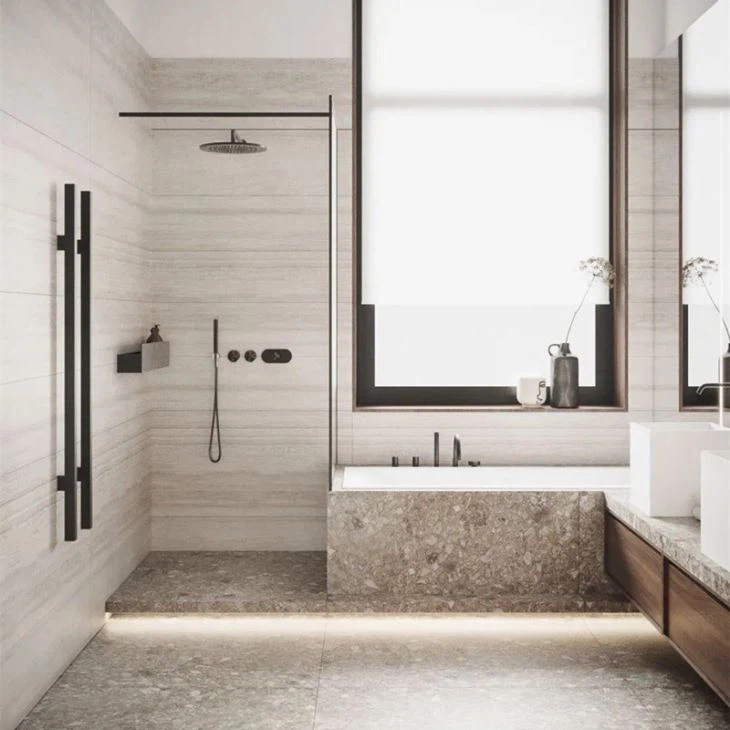 White Wooden Marble Tiles For Bathroom